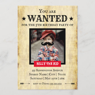 "YOU ARE WANTED" Western Style | Birthday Party Invitation