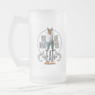 You Are What You Eat - Funny Squirrel Nuts Frosted Glass Beer Mug