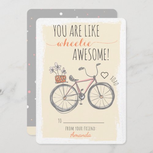 You Are Wheelie Awesome Bike Valentines Classroom