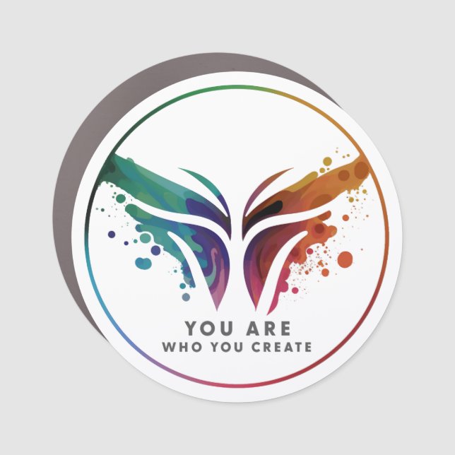 You Are Who You Create Logo - Car Magnet (Front)