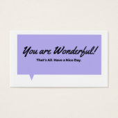 You are Wonderful! Random Act of Humanity Cards (Front)