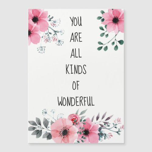 You are Wonderful Watercolor Pink Floral Card