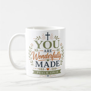 You Are Wonderfully Made Inspirational Quote Coffee Mug