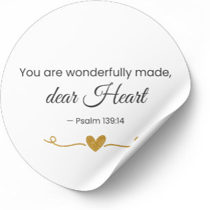 You Are Wonderfully Made Psalm 139:14 Christian Classic Round Sticker