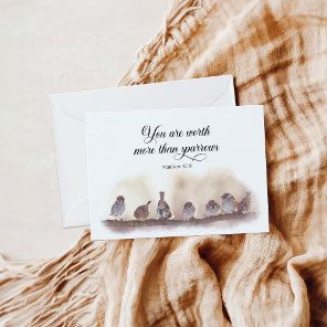 You are worth more than sparrows greeting card
