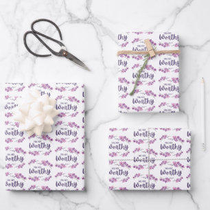 You Are Worthy Orchid Wrapping Paper Sheets