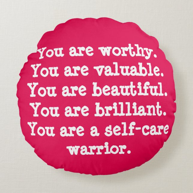 You Are Worthy Positive Affirmation Pillow (Front)