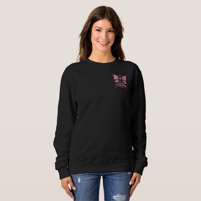 You are worthy, Proverbs, with a pink bow Sweatshirt (Front Full)