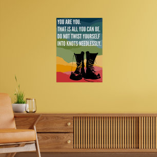 You Are You Rainbow Combat Boots Poster