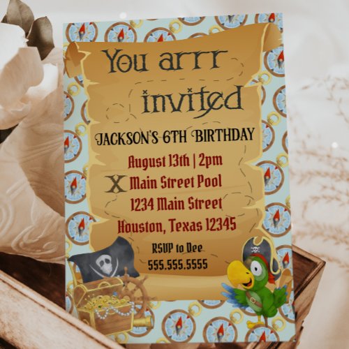 You arr invited Pirate Birthday Invitation