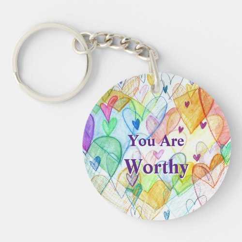 You Art Worthy Hearts Art Gift Keychains 