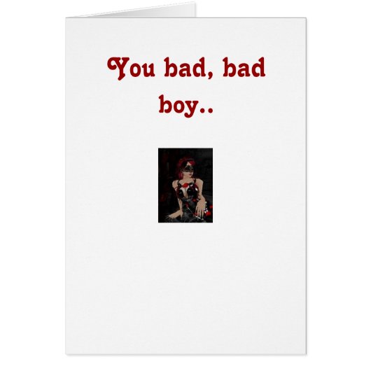 You bad boy.. cards (Front)