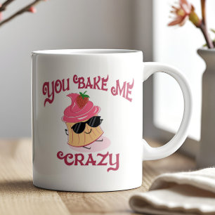 You Bake Me Crazy Strawberry Pink Cupcake Summer Coffee Mug