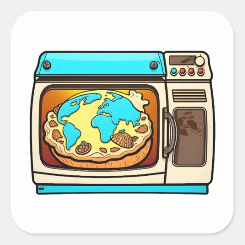 You Bake The World A Better Place Cute Cake Making Square Sticker