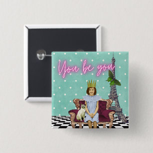You Be You Empowering Girl Pop Art Button