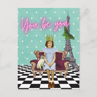 You Be You Empowering Girl Pop Art Postcard