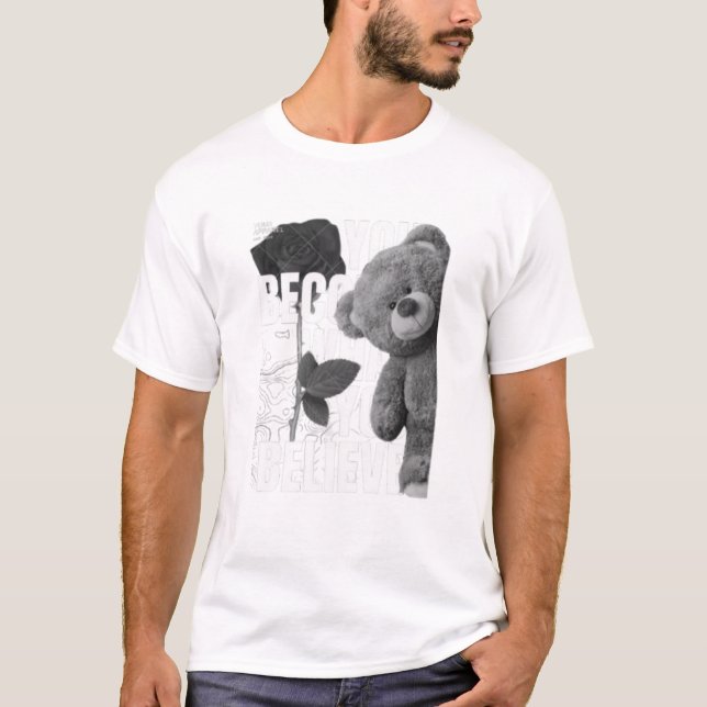 "You Become What You Believe" Motivational Typogra T-Shirt (Front)