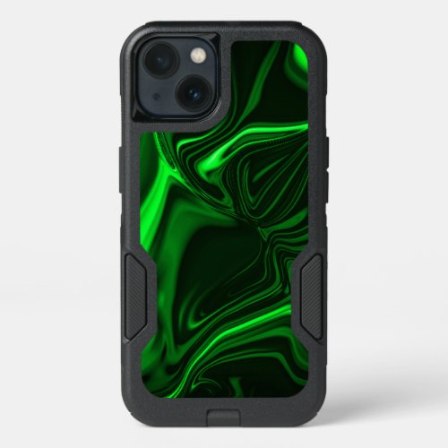 You bend and folds green nickeled on dark iPhone 13 case