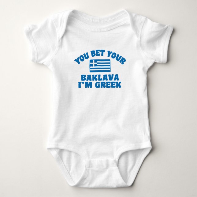 You Bet You Baklava I'm Greek Baby Bodysuit (Front)