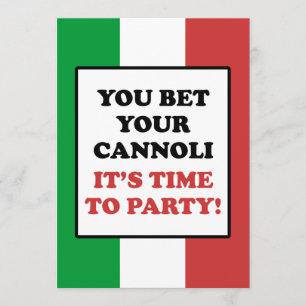 You Bet Your Cannoli It's Time To Party Invite