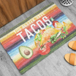 You Better Have Tacos | Funny Welcome Doormat<br><div class="desc">Welcome guests in style with this vibrant, taco-themed doormat! Perfect for taco lovers, this humorous welcome mat features bold text that reads "You Better Have Tacos, " accompanied by a colorful illustration of all your taco essentials, including an avocado, taco fixings, and hot sauce. The bright, Southwestern-inspired background adds a...</div>