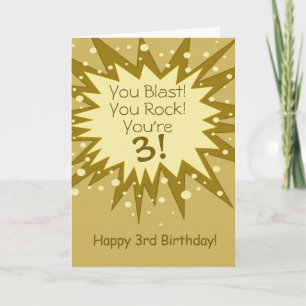 You Blast You Rock 3rd Birthday Greeting Card