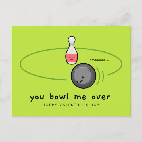 You Bowl Me Over Happy Valentines Day  Love Holiday Postcard