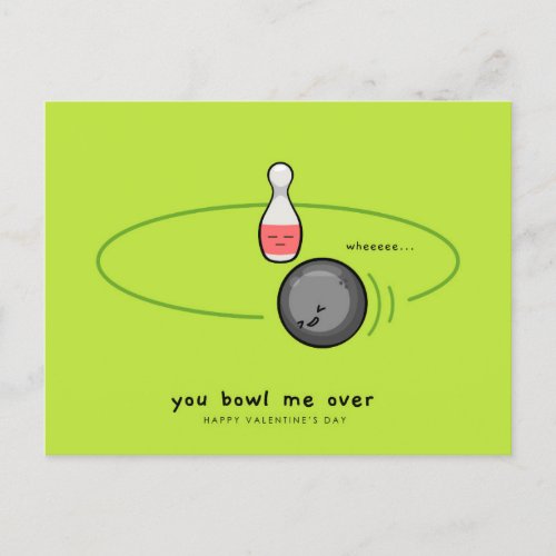 You Bowl Me Over Happy Valentines Day  Love Holiday Postcard