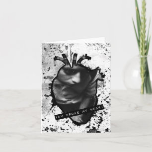 you broke my heart anatomical heart holiday card