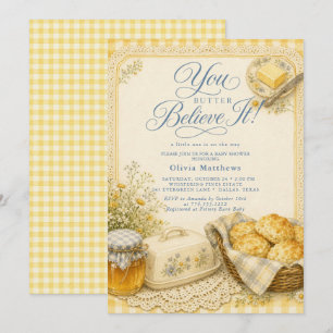 You Butter Believe It Baby Shower Invitation 