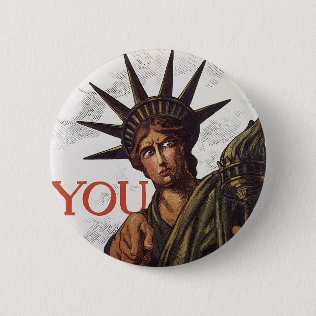 You buy a Liberty Bond Lest I Perish Button (Front)