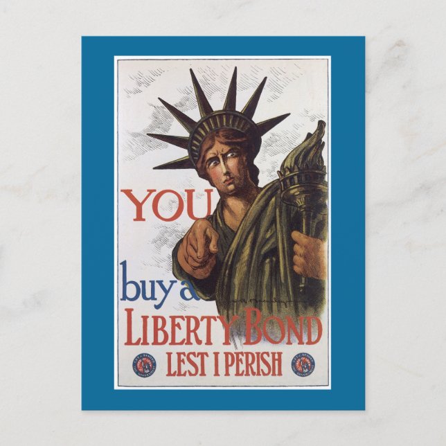 You buy a Liberty Bond Lest I Perish Postcard (Front)