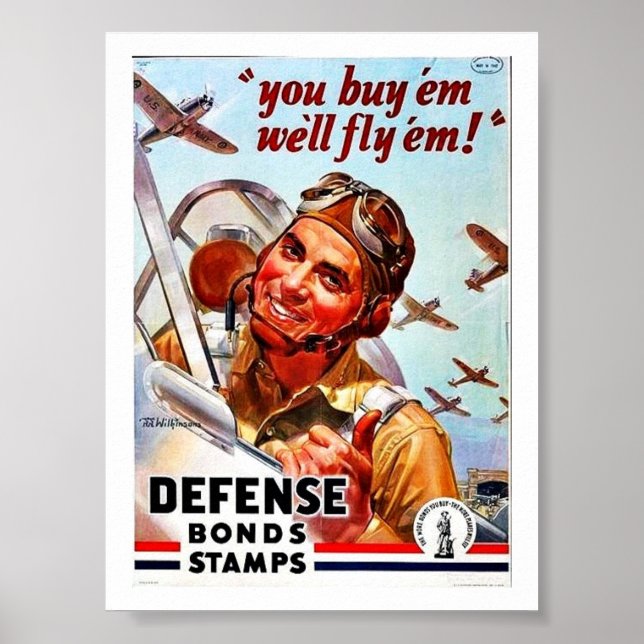 You Buy 'Em We'll Fly 'Em! Defense Bond Stamps Poster (Front)