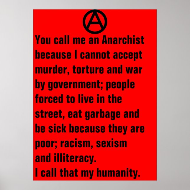 you call me an anarchist poster (Front)