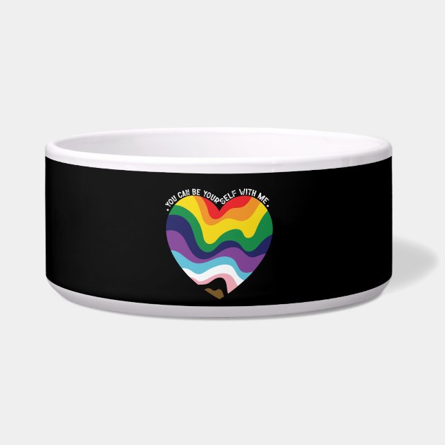 You Can Be Yourself With Me LGBT Transgender Gay  Bowl (Front)