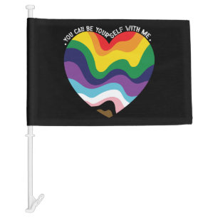 You Can Be Yourself With Me LGBT Transgender Gay Car Flag
