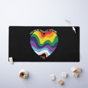 You Can Be Yourself With Me LGBT Transgender Gay Desk Mat