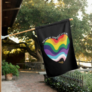You Can Be Yourself With Me LGBT Transgender Gay House Flag