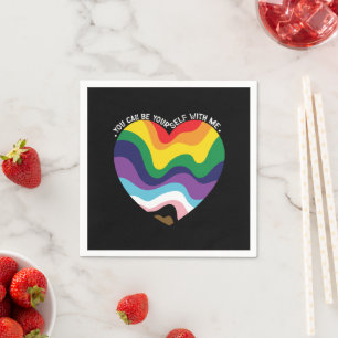 You Can Be Yourself With Me LGBT Transgender Gay Napkins