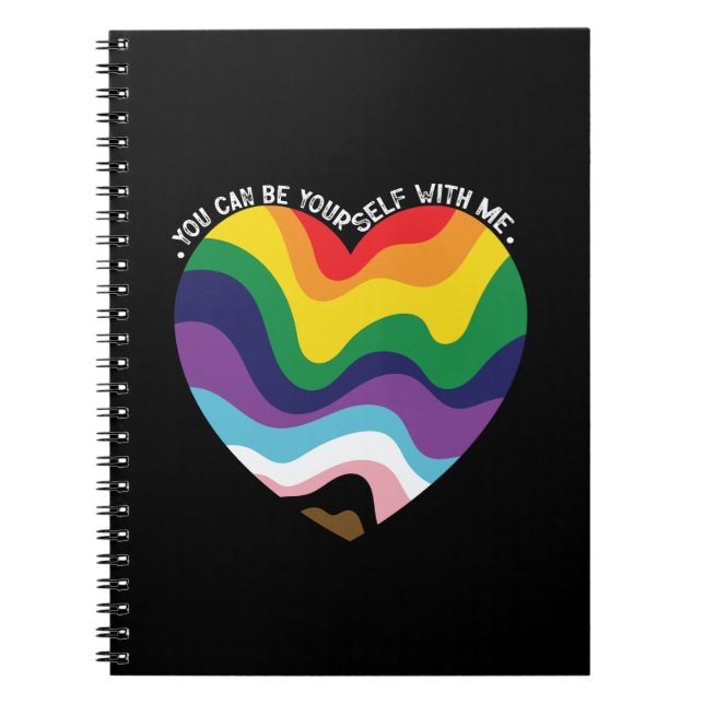 You Can Be Yourself With Me LGBT Transgender Gay  Notebook (Front)