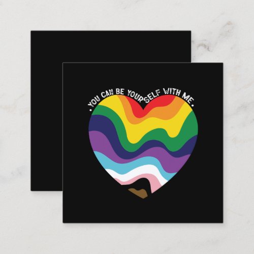 You Can Be Yourself With Me LGBT Transgender Gay  Square Business Card