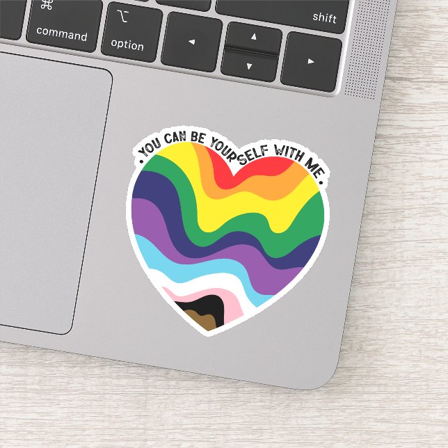 You Can Be Yourself With Me LGBT Transgender Gay  Sticker (Detail)