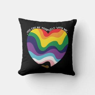 You Can Be Yourself With Me LGBT Transgender Gay Throw Pillow