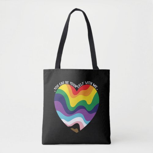 You Can Be Yourself With Me LGBT Transgender Gay  Tote Bag
