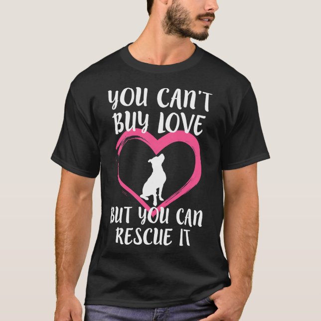 You Can Buy Love Womens Pitbull Rescue Dog Fitted  T-Shirt (Front)