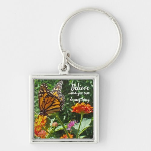 You Can Do Anything Monarch Butterfly Inspiration Keychain