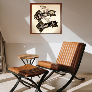 You Can Do Anything Quote Brown Beige Poster