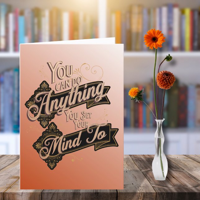 You Can Do Anything Quote Terracotta Pink Card (Creator Uploaded)