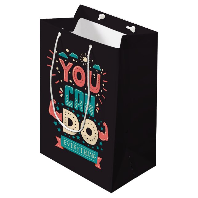You Can Do Everything Colorful Medium Gift Bag (Front Angled)