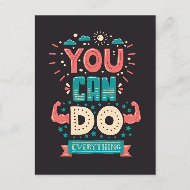 You Can Do Everything Colorful Postcard (Front)